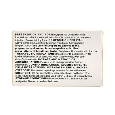 Dysport 500u Botulinumtoxine huidverzorging rimpels verwijderen Botox injectie